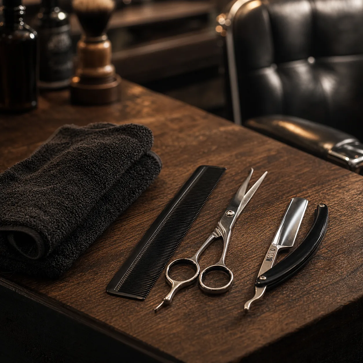 Ferramentas e acabamento da Barber & Co.